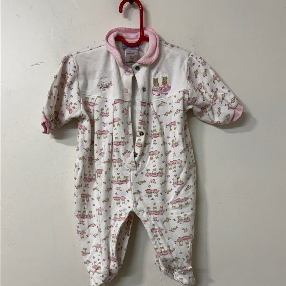 Charming Pink and White Kids Footie 90’s